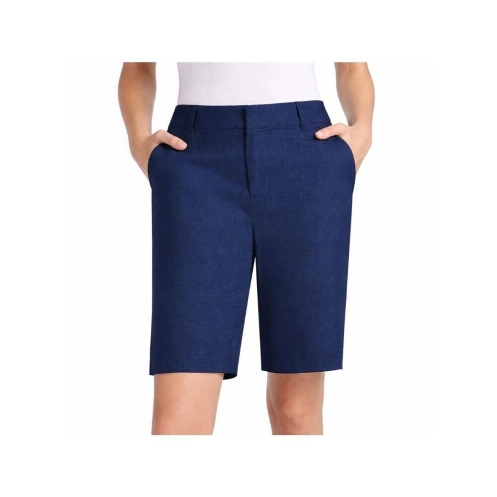 NWT Matty M Women's M Navy Bermuda Shorts Cotton Blend 9" Inseam P0733